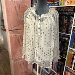 Aratta White Blouse with Black Detailing